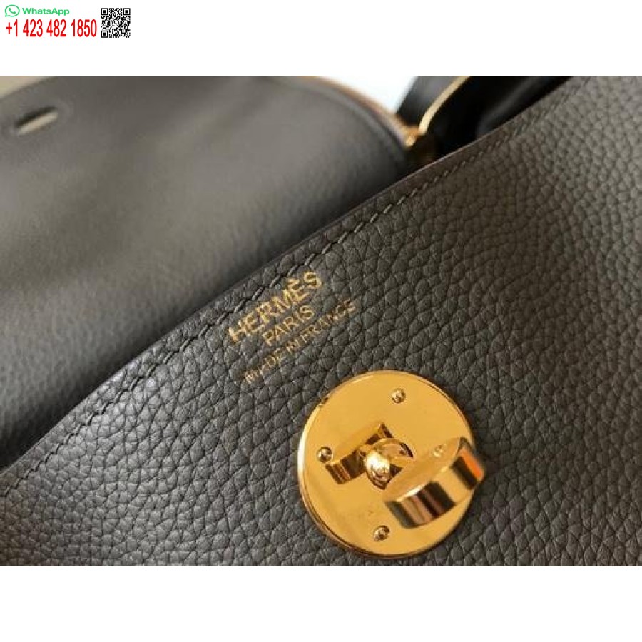 Replika Hermes Lindy 26 Cm Dizainerio Nešiojami Rankiniai Per Petį Pilkas Auksas