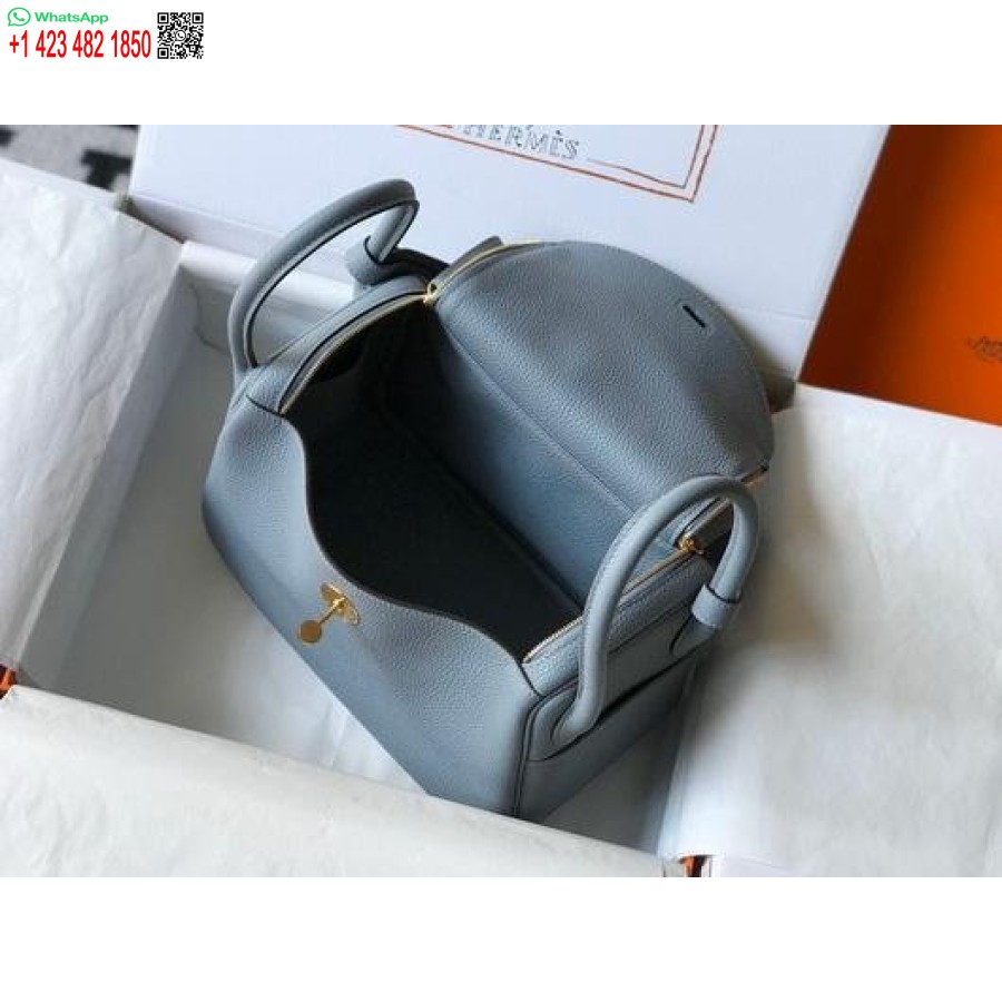 Replika Hermes Lindy 26 Cm Dizainerio Nešiojami Rankiniai Per Petį Mėlyno Aukso