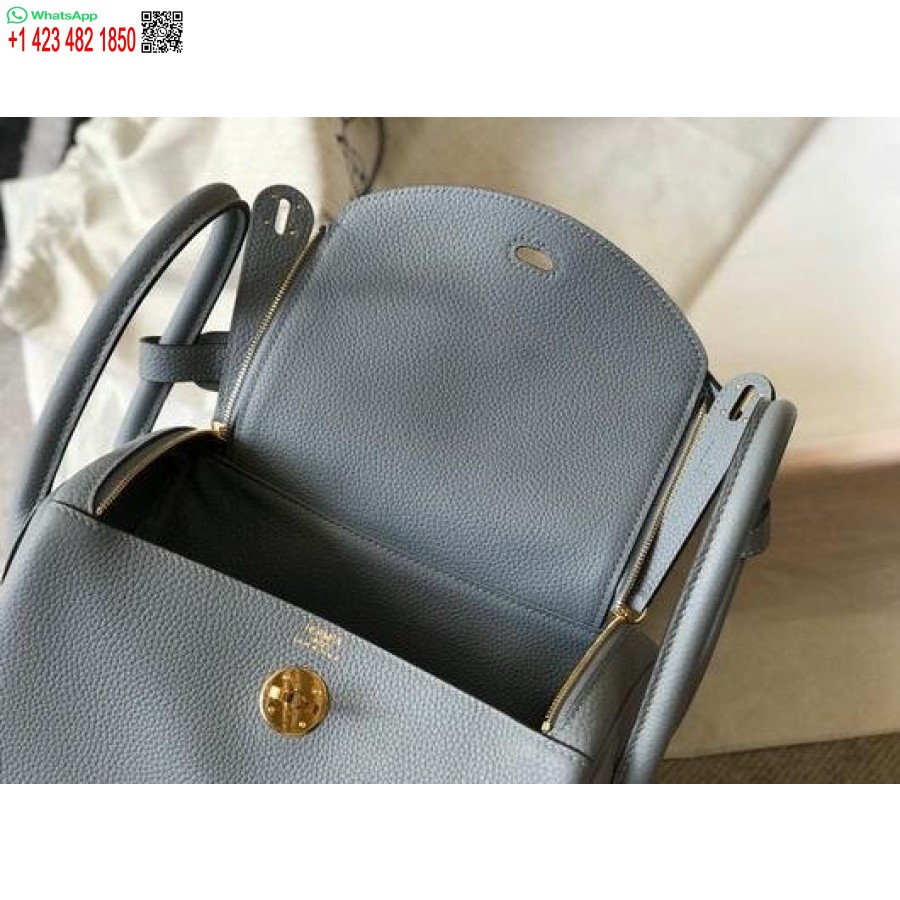 Replika Hermes Lindy 26 Cm Dizainerio Nešiojami Rankiniai Per Petį Mėlyno Aukso