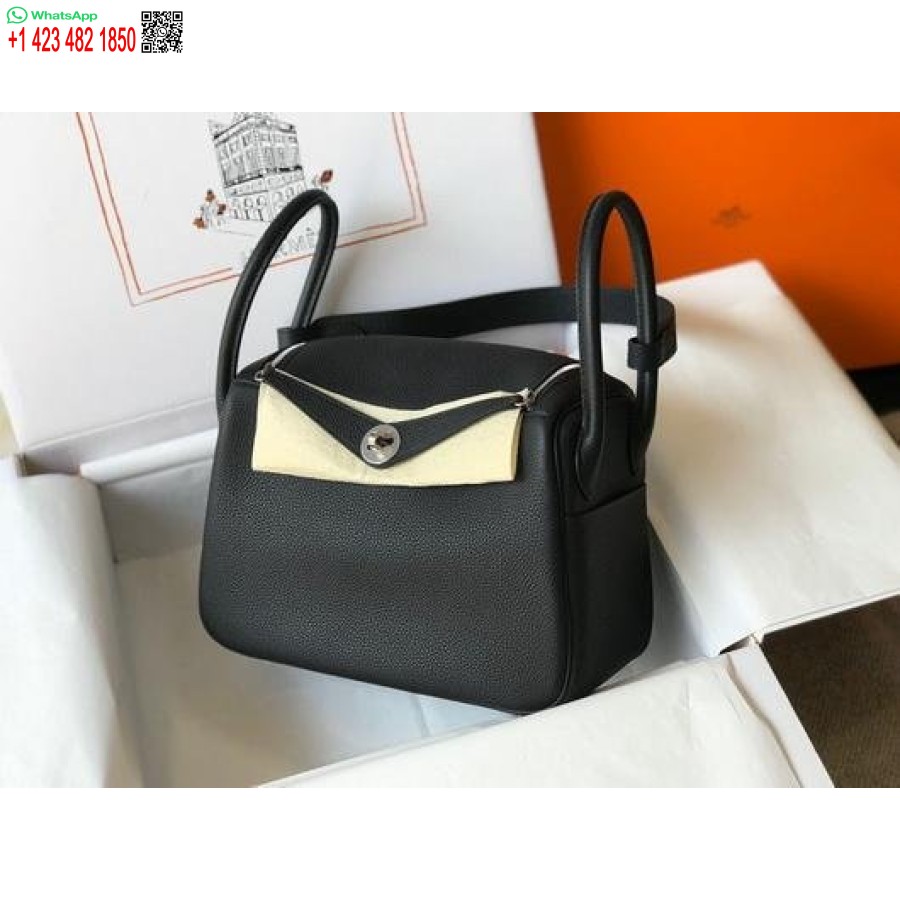 Replika Hermes Lindy 26 Cm Dizajnová Kabelka Cez Rameno čierna