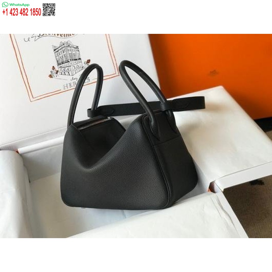 Replika Hermes Lindy 26 Cm Dizajnová Kabelka Cez Rameno čierna
