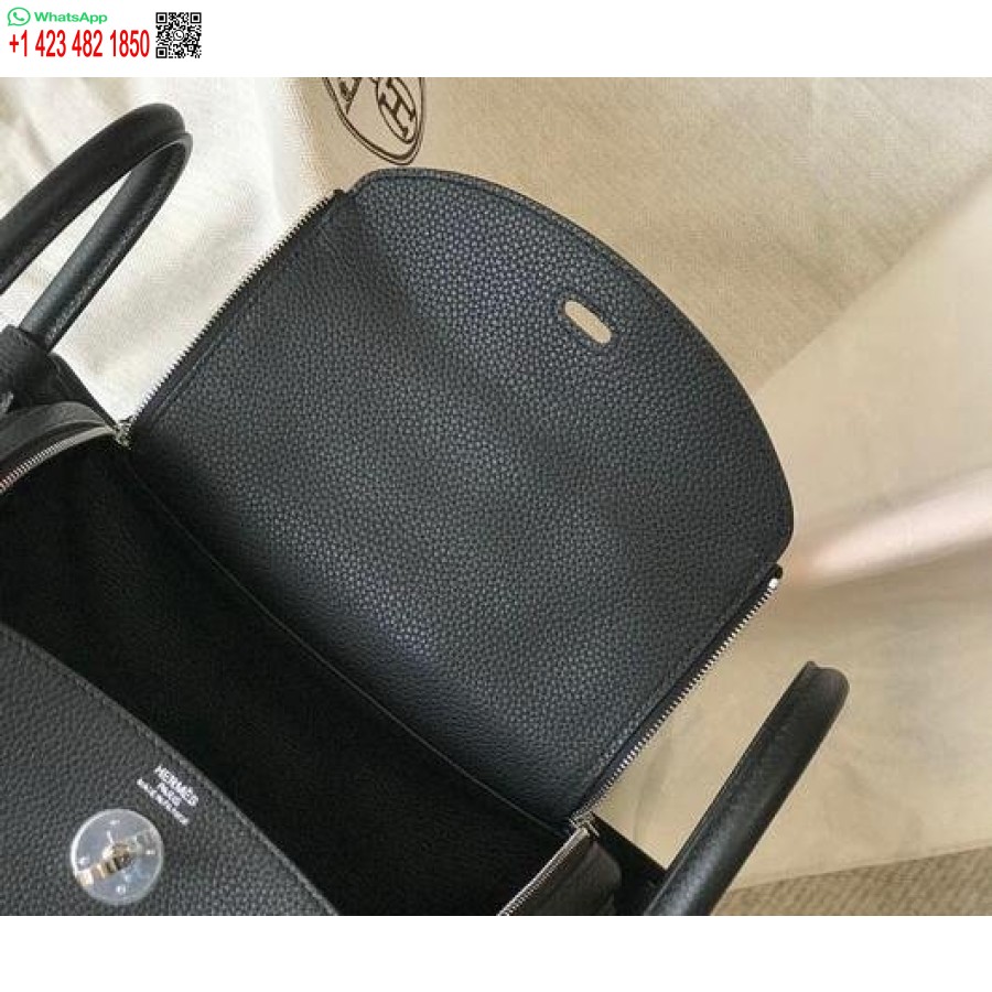 Replika Hermes Lindy 26 Cm Dizajnová Kabelka Cez Rameno čierna