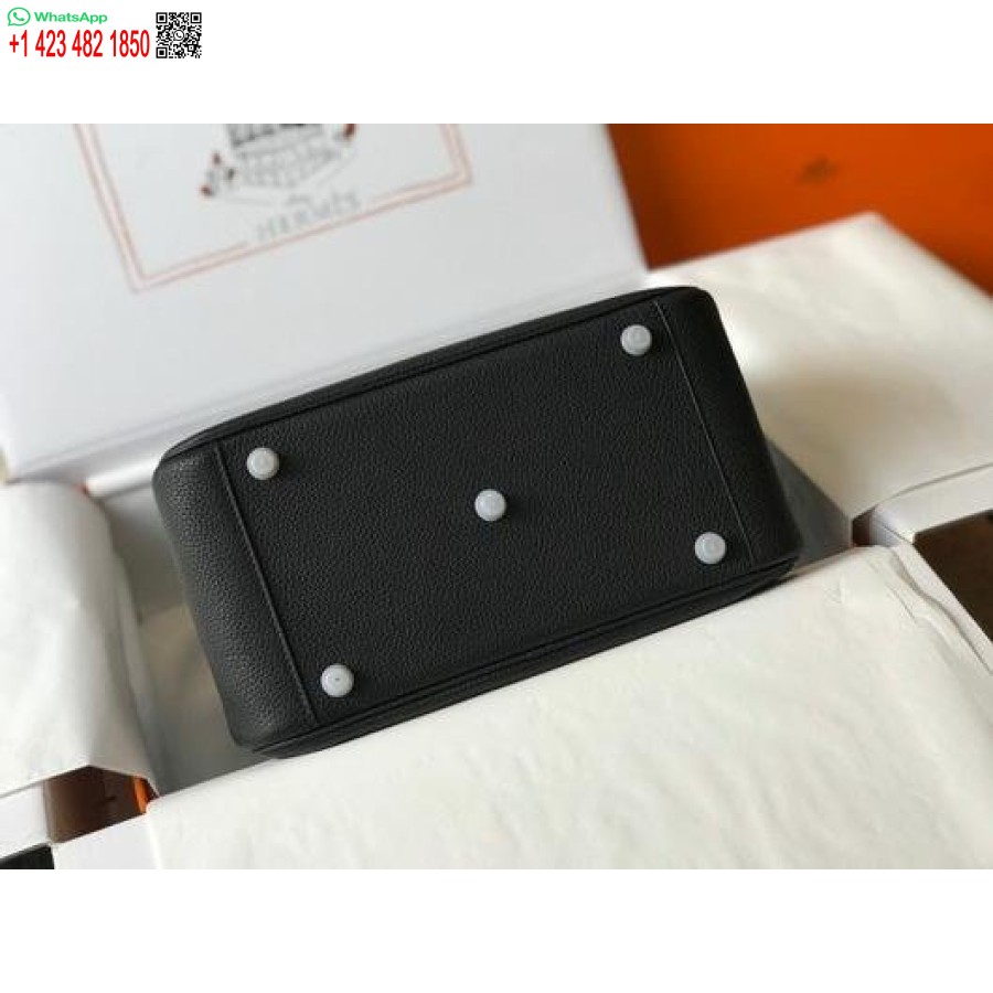 Replika Hermes Lindy 26 Cm Dizajnová Kabelka Cez Rameno čierna