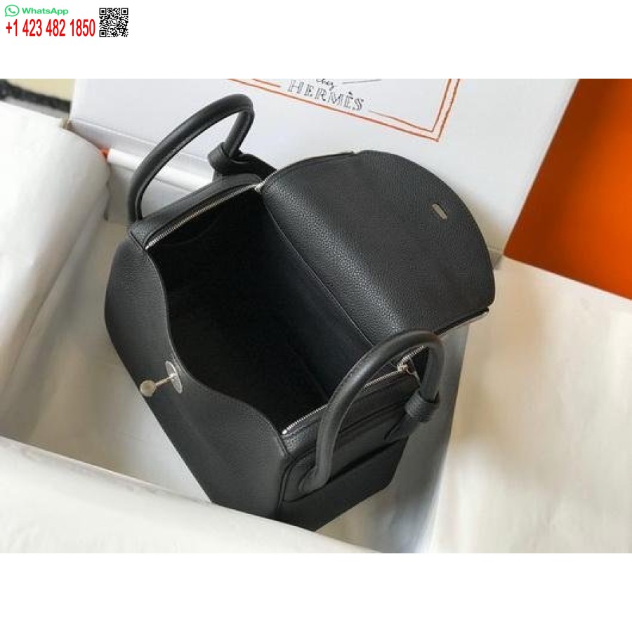 Replika Hermes Lindy 26 Cm Dizajnová Kabelka Cez Rameno čierna