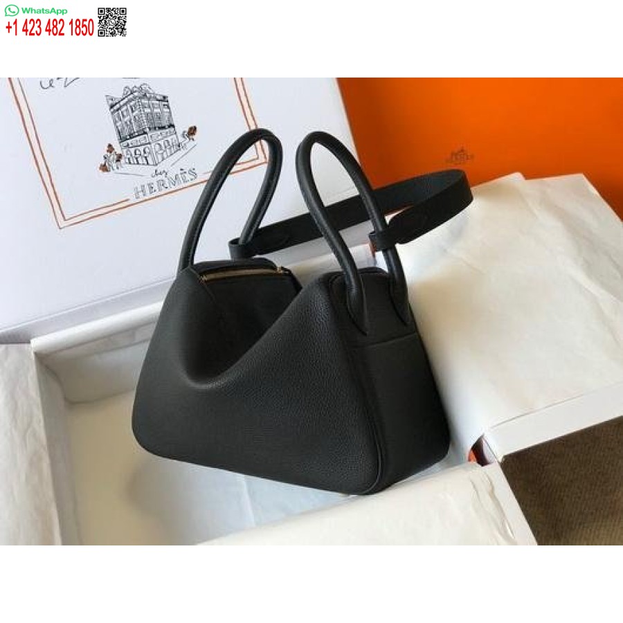 Replika Hermes Lindy 26 Cm Dizajnová Kabelka Cez Rameno čierna