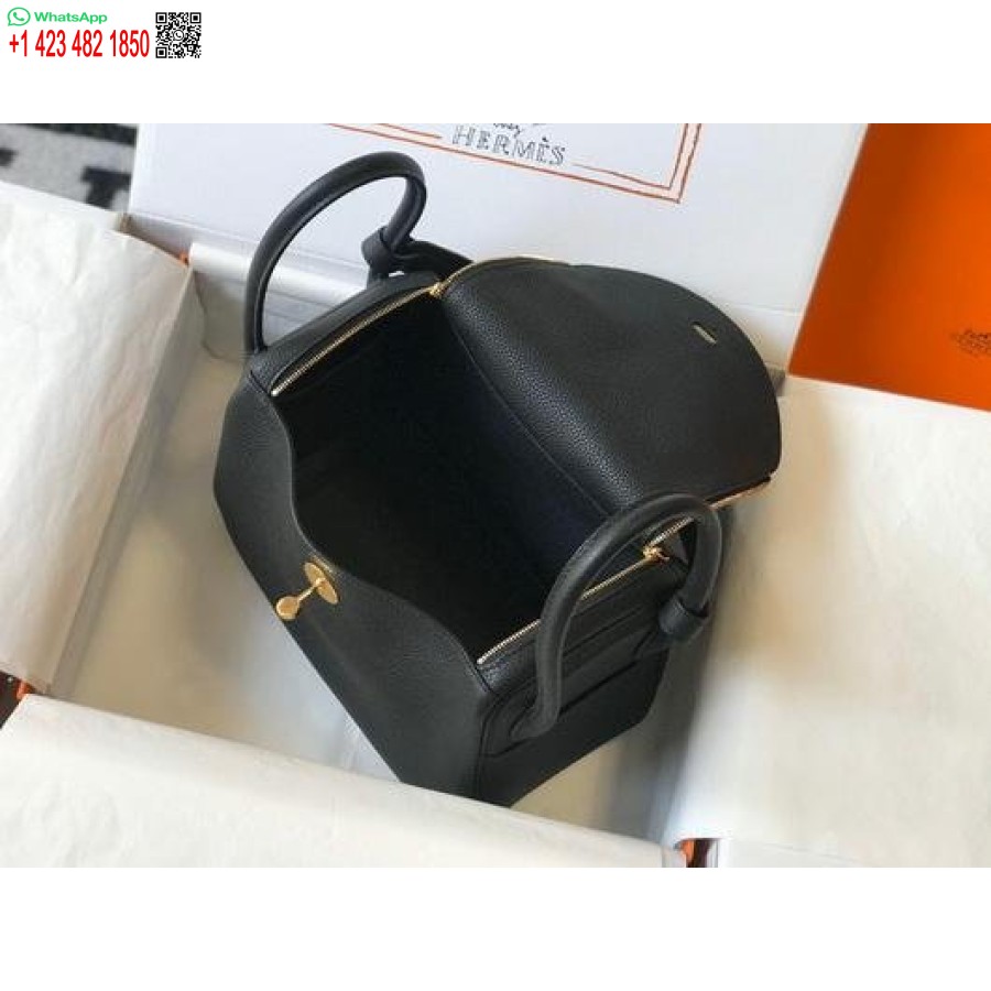 Replika Hermes Lindy 26 Cm Dizajnová Kabelka Cez Rameno čierna