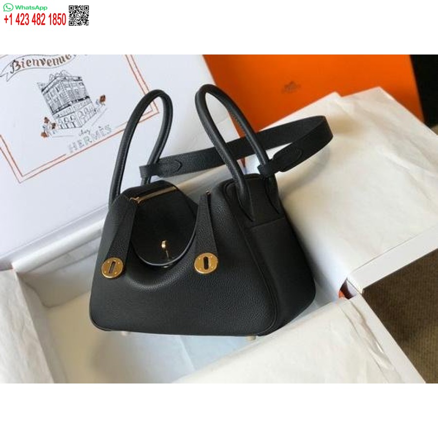 Replica Hermes Lindy 26 Cm Disainitud õlakotid Must