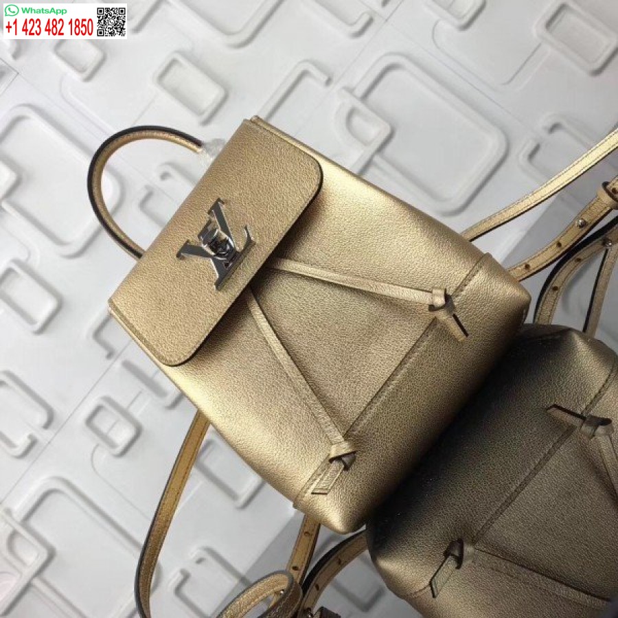 Replica Louis Vuitton Gold Lockme Mini Kuprinė M54575 Blv026