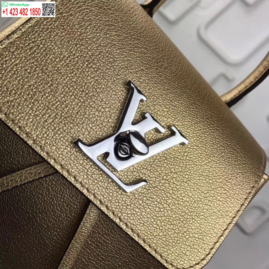 Replica Louis Vuitton Gold Lockme Mini Kuprinė M54575 Blv026