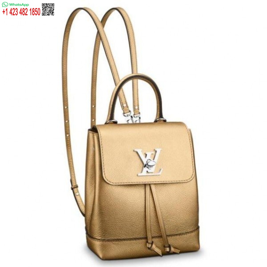 Replika Tas Ransel Mini Louis Vuitton Gold Lockme M54575 Blv026