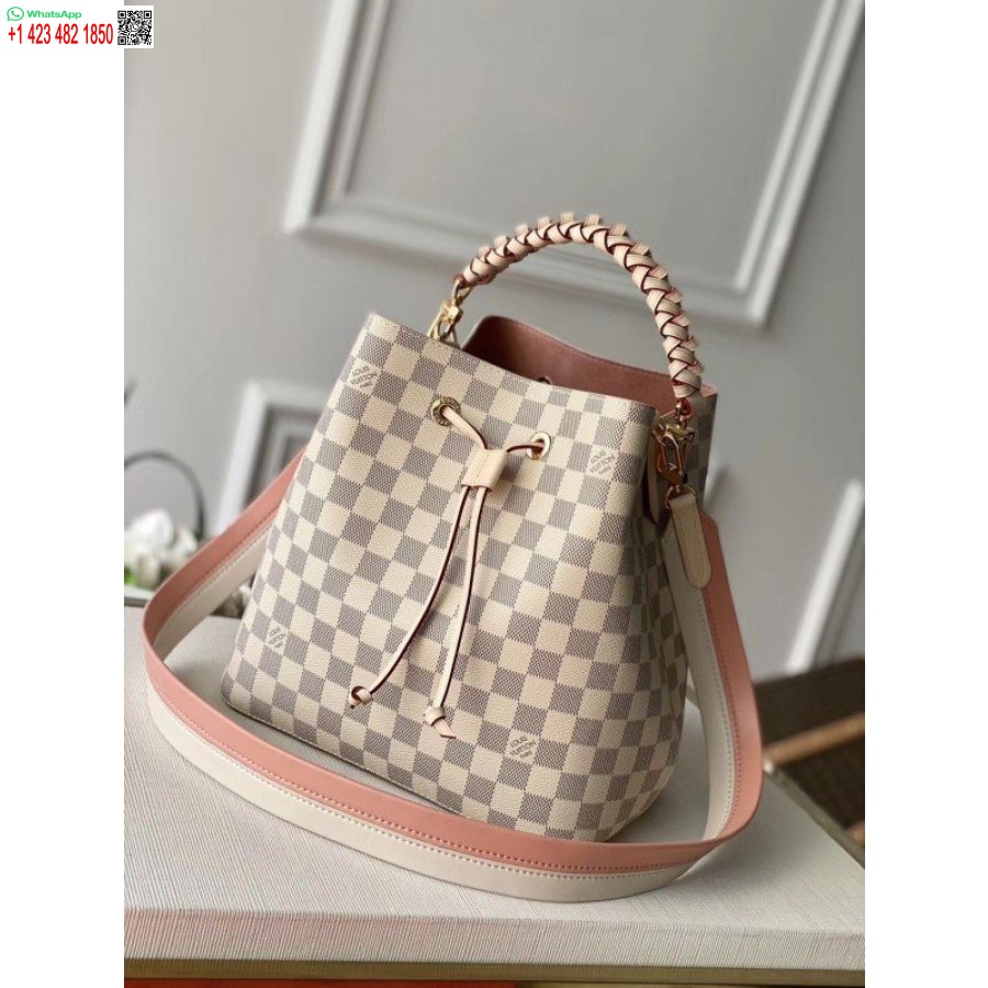 Replika Louis Vuitton Neonoe Mm Su Pinta Rankena Damier Azur N40344 Blv048