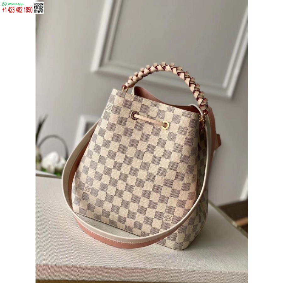 Replika Louis Vuitton Neonoe Mm Su Pinta Rankena Damier Azur N40344 Blv048