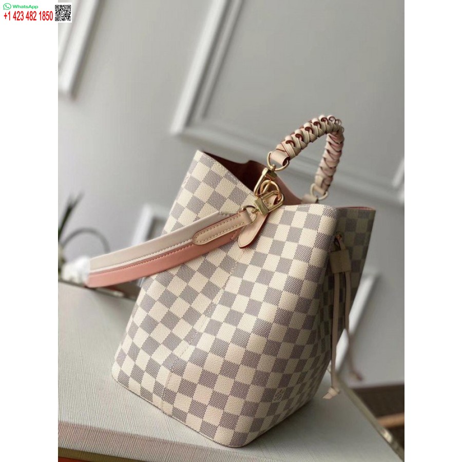 Replika Louis Vuitton Neonoe Mm Su Pinta Rankena Damier Azur N40344 Blv048
