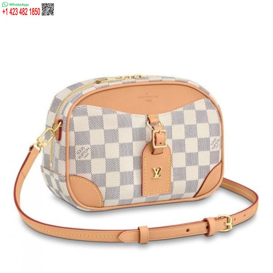 Replika Louis Vuitton Mini Deauville Väska Damier Azur N50048 Blv029