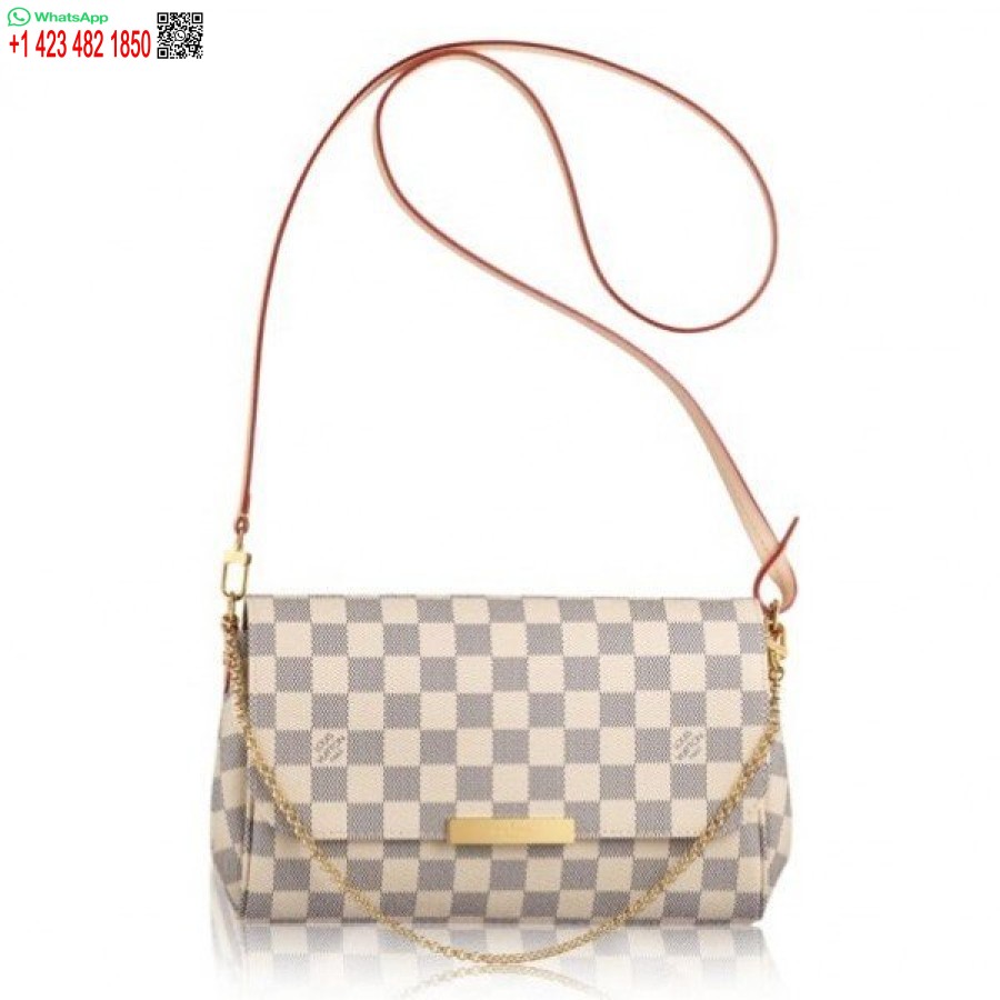 Replika Louis Vuitton Favorit Mm Väska Damier Azur N41275 Blv058