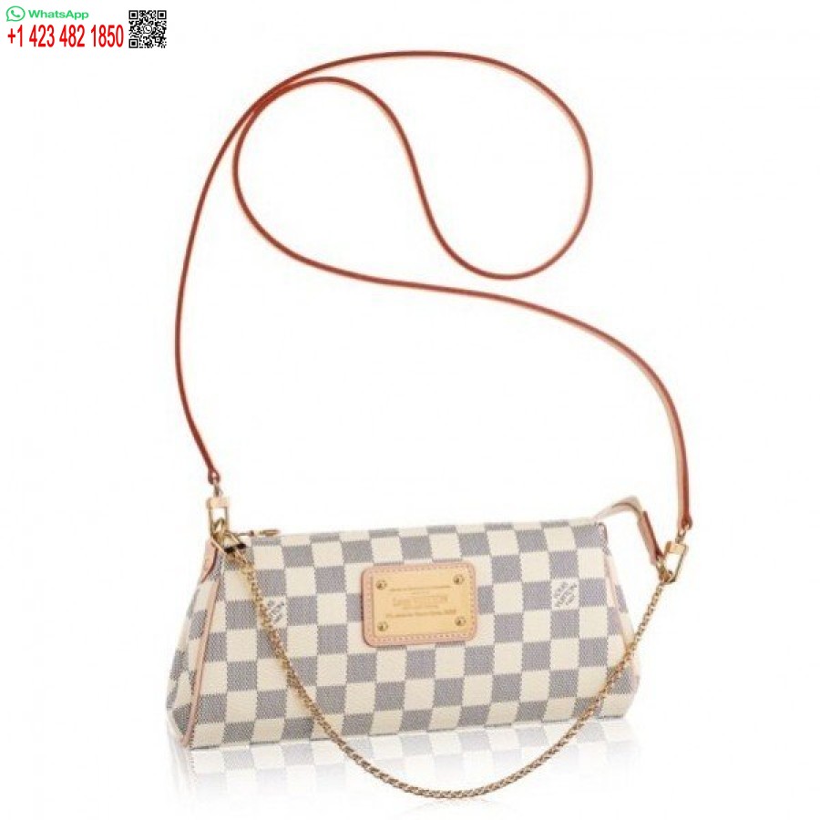 Replika Louis Vuitton Eva Clutchväska Damier Azur N55214 Blv063