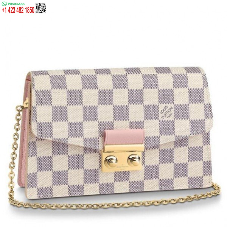Replika Louis Vuitton Croisette Kedjeplånbok Damier Azur N60357 Blv039