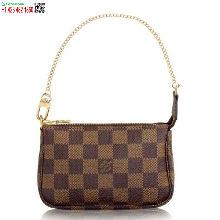 ρεπλίκα Louis Vuitton Mini Pochette αξεσουάρ Damier Ebene N58009 Blv124