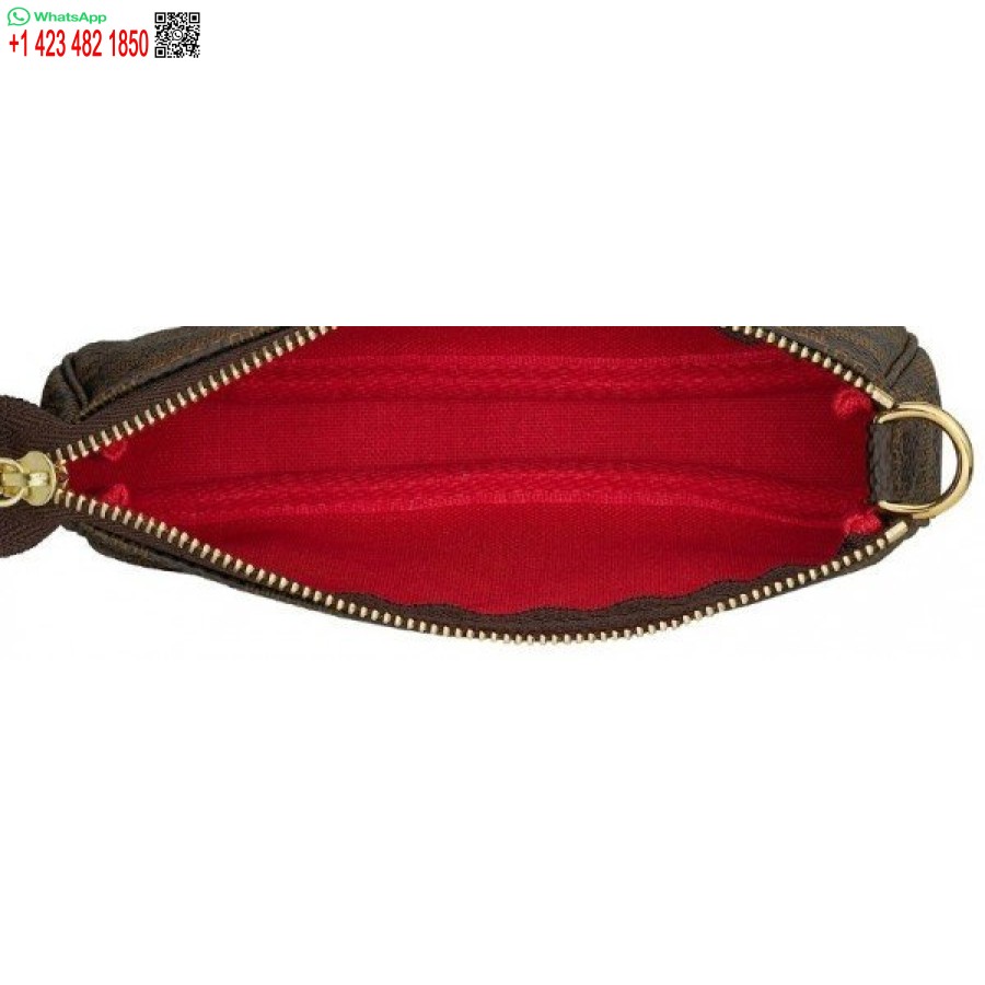 ρεπλίκα Louis Vuitton Mini Pochette αξεσουάρ Damier Ebene N58009 Blv124