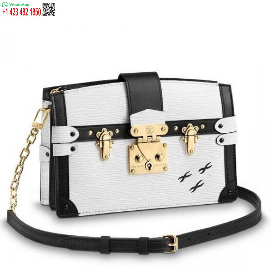Kopi Louis Vuitton Hvit Bagasjerom Clutch Epi Skinn M52151 Blv183