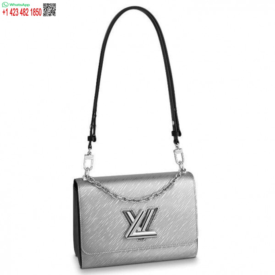 Replica Borsa Louis Vuitton Twist Mm In Pelle Epi Argento M55404 Blv136