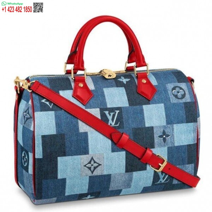 Replica Louis Vuitton Speedy Bandouliere 30 Denim Monogramma M45041 Blv481