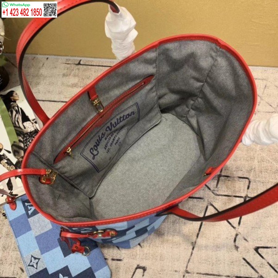 Réplica Louis Vuitton Neverfull Mm Bag Monograma Denim M44981 Blv480