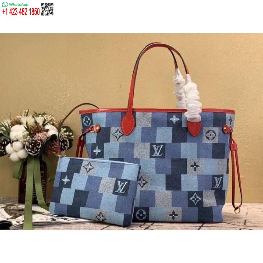 Réplica Louis Vuitton Neverfull Mm Bag Monograma Denim M44981 Blv480