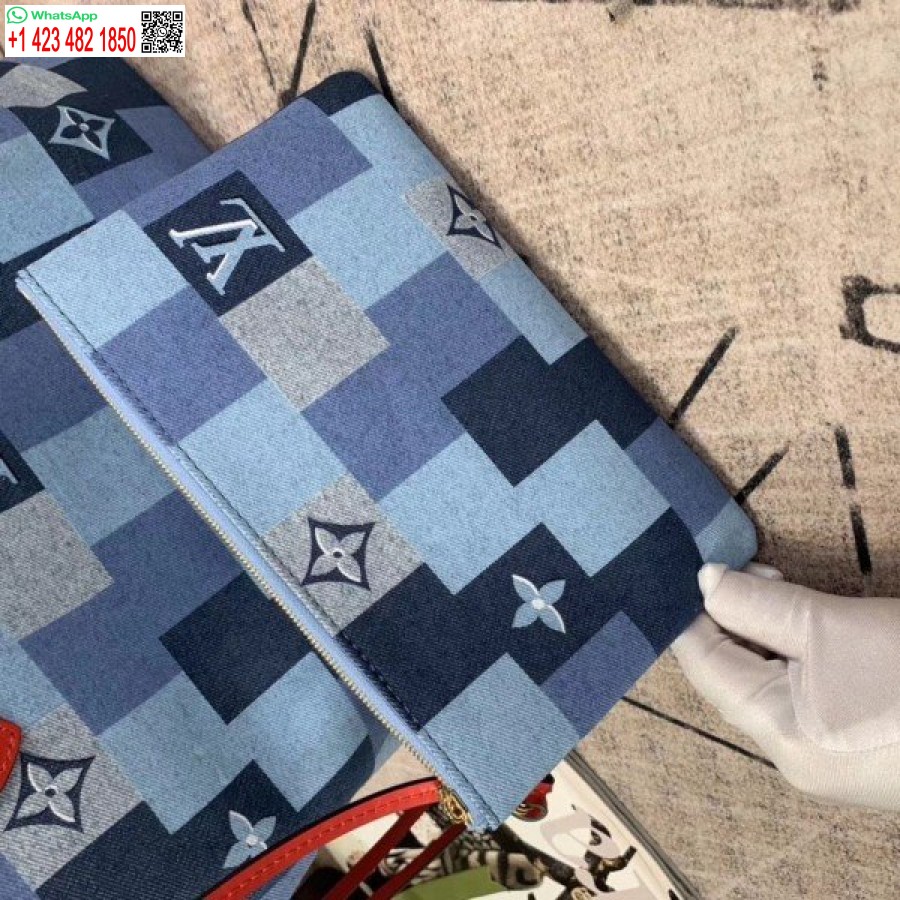 Réplica Louis Vuitton Neverfull Mm Bag Monograma Denim M44981 Blv480