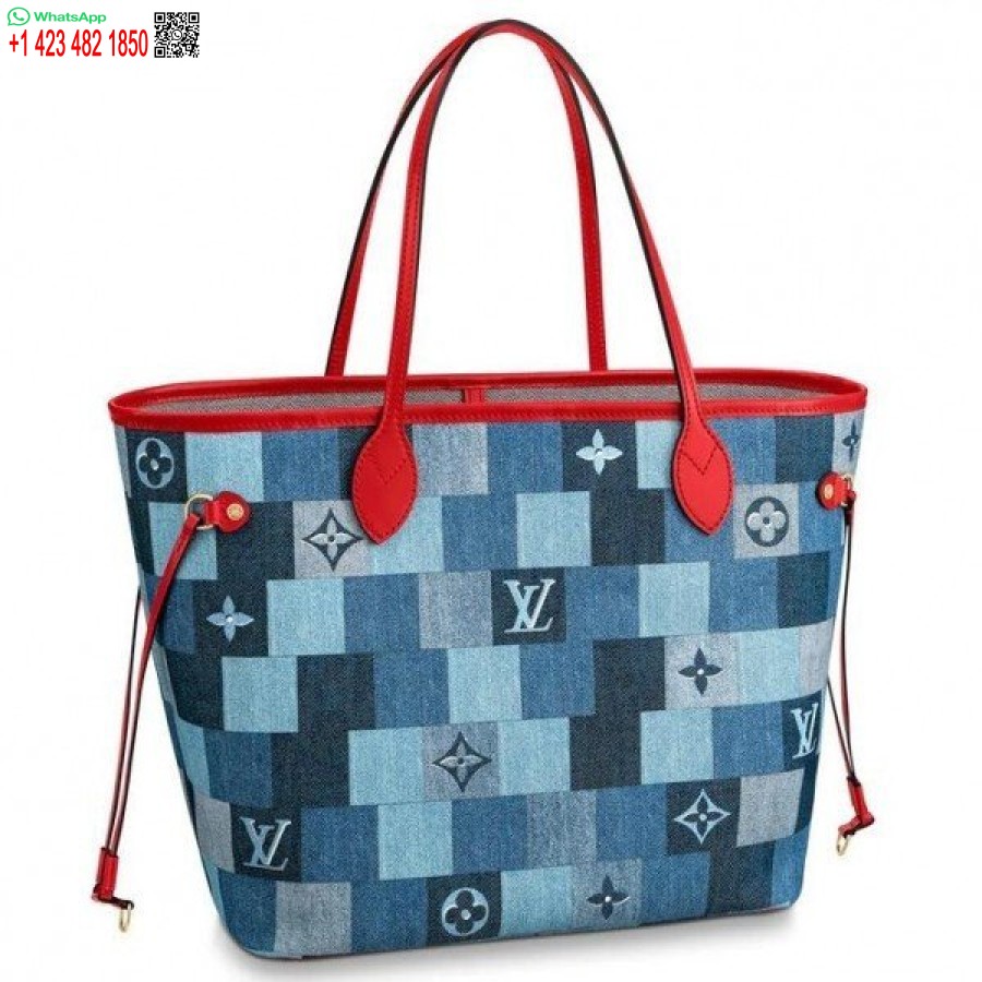 Kopi Louis Vuitton Neverfull Mm Veske Monogram Denim M44981 Blv480