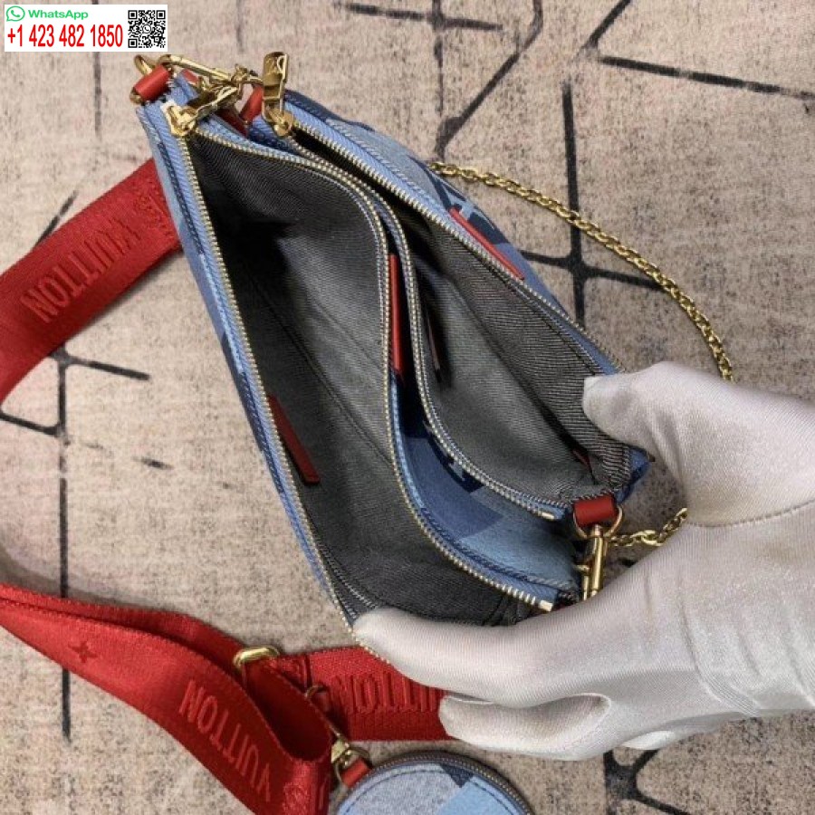 Réplica Louis Vuitton Multi Pochette Acessórios Monograma Denim M44990 Blv478