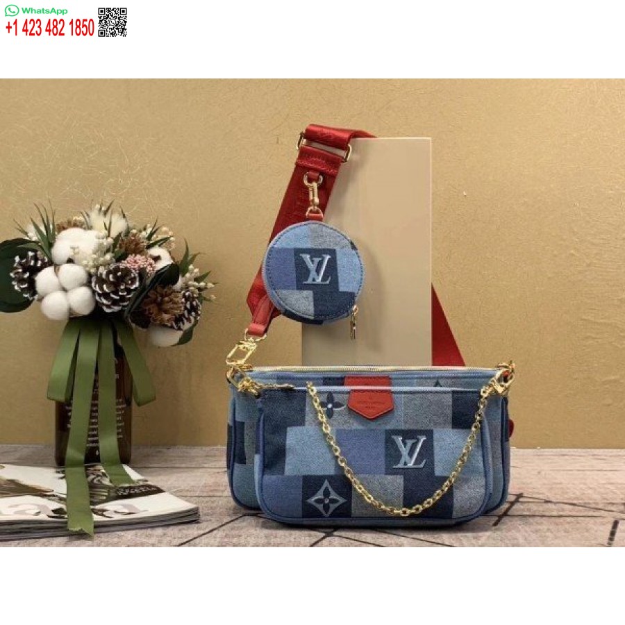 Réplica Louis Vuitton Multi Pochette Acessórios Monograma Denim M44990 Blv478