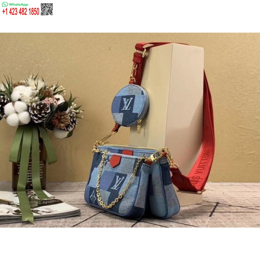 Réplica Louis Vuitton Multi Pochette Acessórios Monograma Denim M44990 Blv478