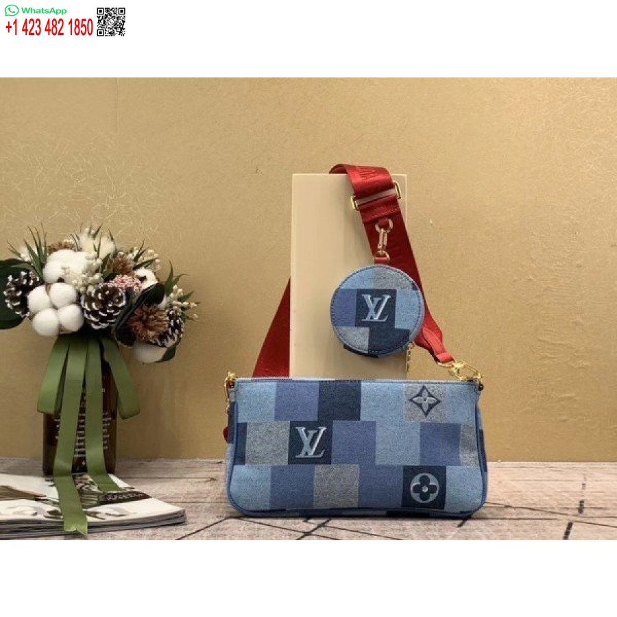 Réplica Louis Vuitton Multi Pochette Acessórios Monograma Denim M44990 Blv478