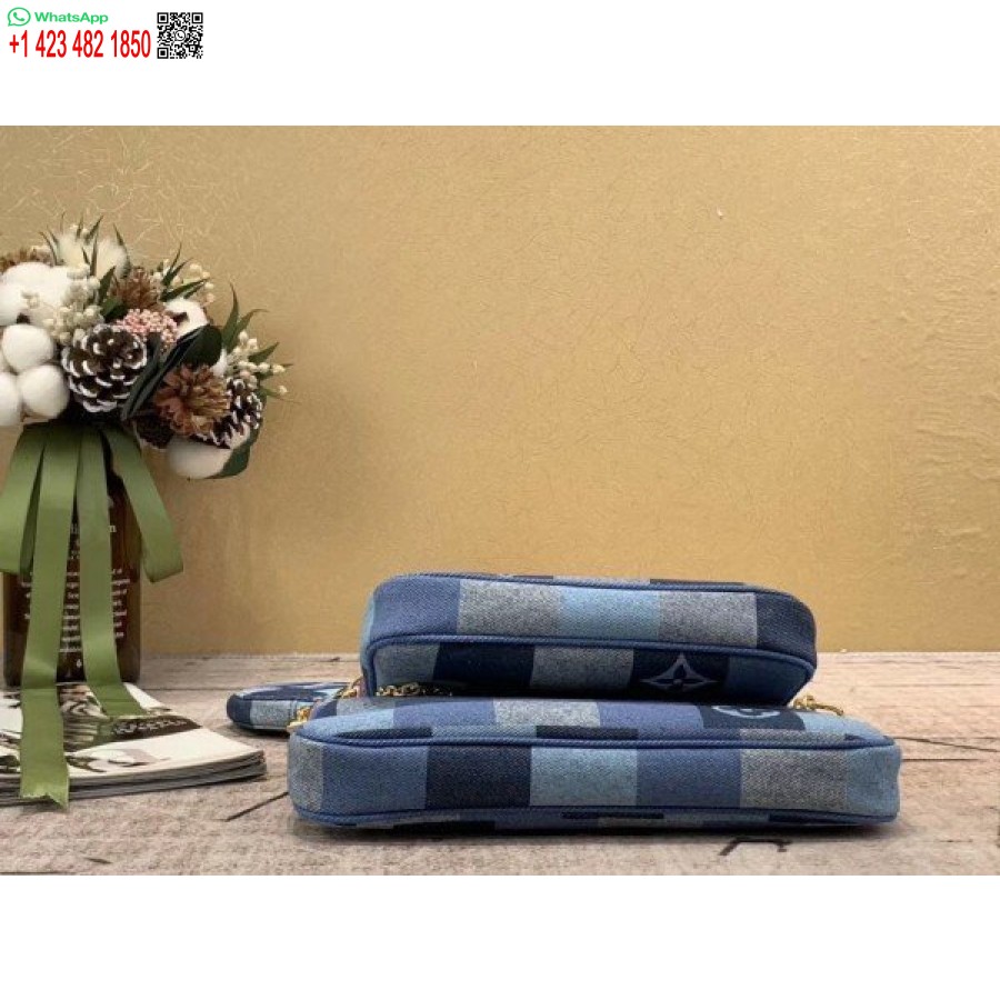 Réplica Louis Vuitton Multi Pochette Acessórios Monograma Denim M44990 Blv478