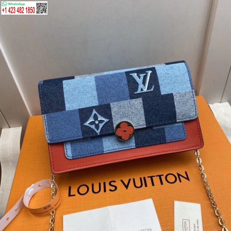 Replika Peňaženky Louis Vuitton Flore Chain Monogram Denim M69036 Blv477