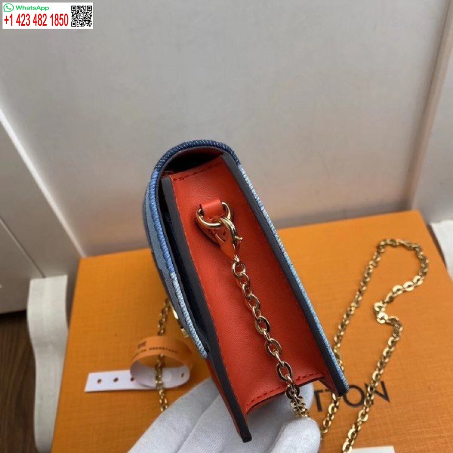 Replika Peňaženky Louis Vuitton Flore Chain Monogram Denim M69036 Blv477