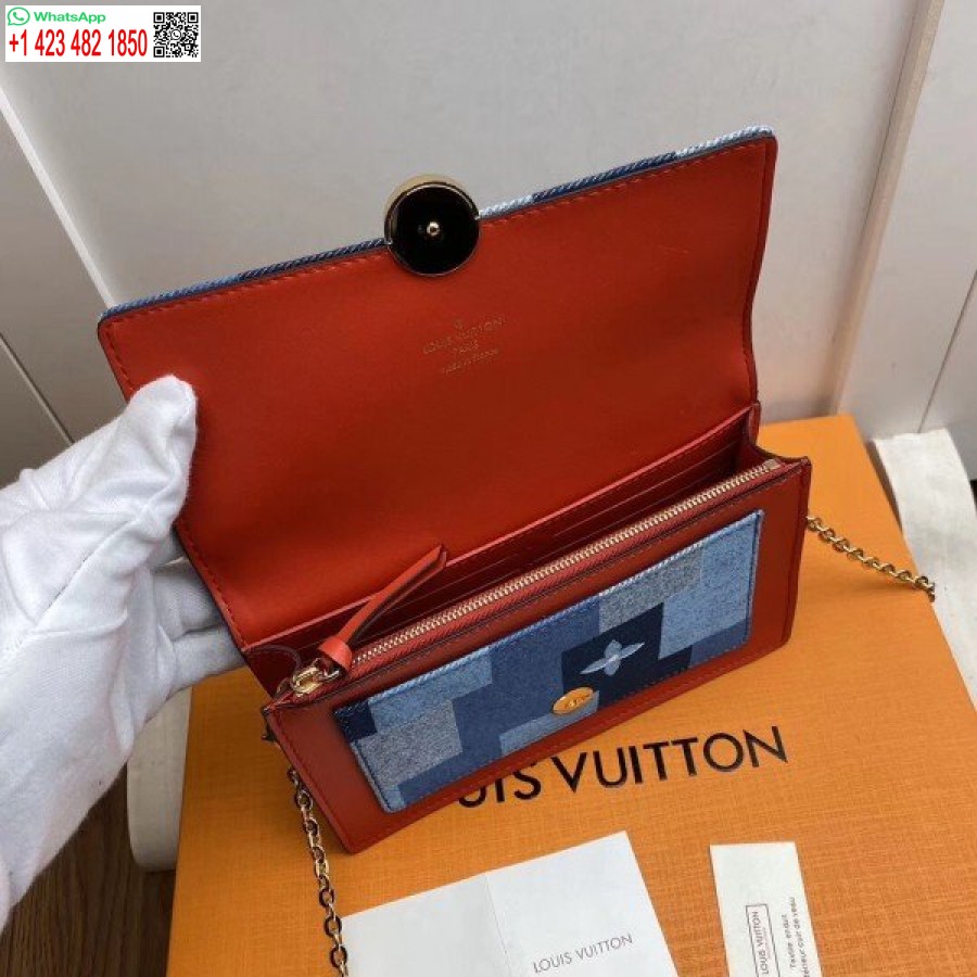 Replika Peňaženky Louis Vuitton Flore Chain Monogram Denim M69036 Blv477