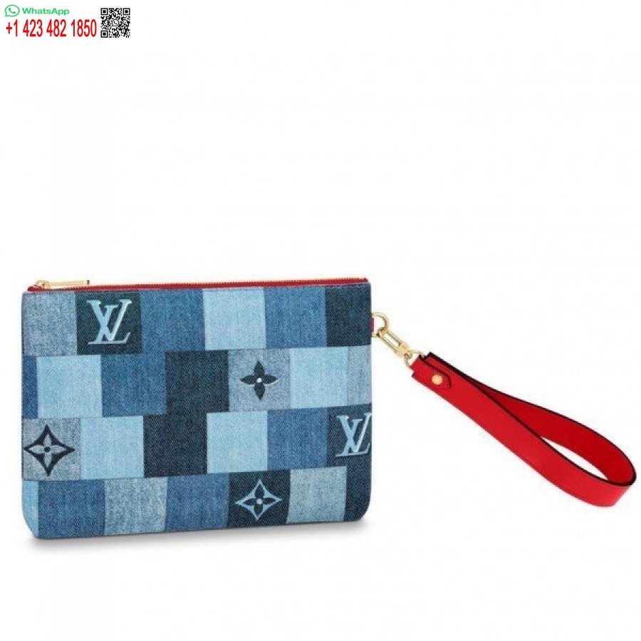Replica Louis Vuitton City Pouch Monogram Denim M68761 BLV476