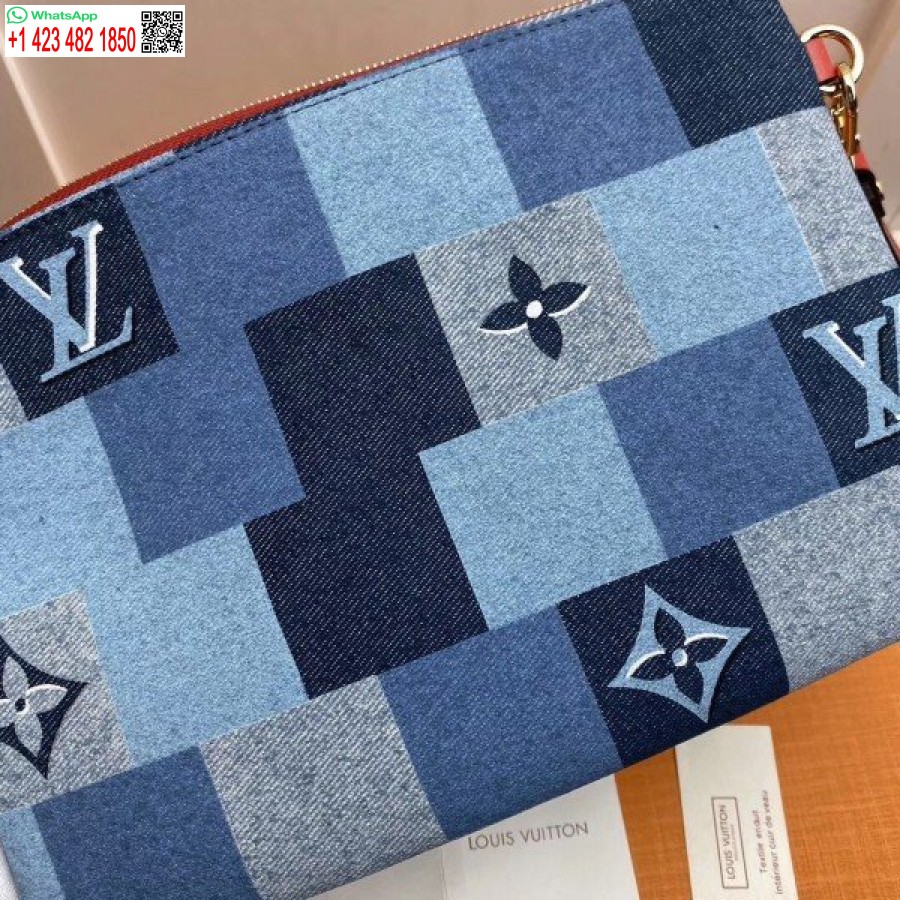 Replica Louis Vuitton City Pouch Monogram Denim M68761 BLV476