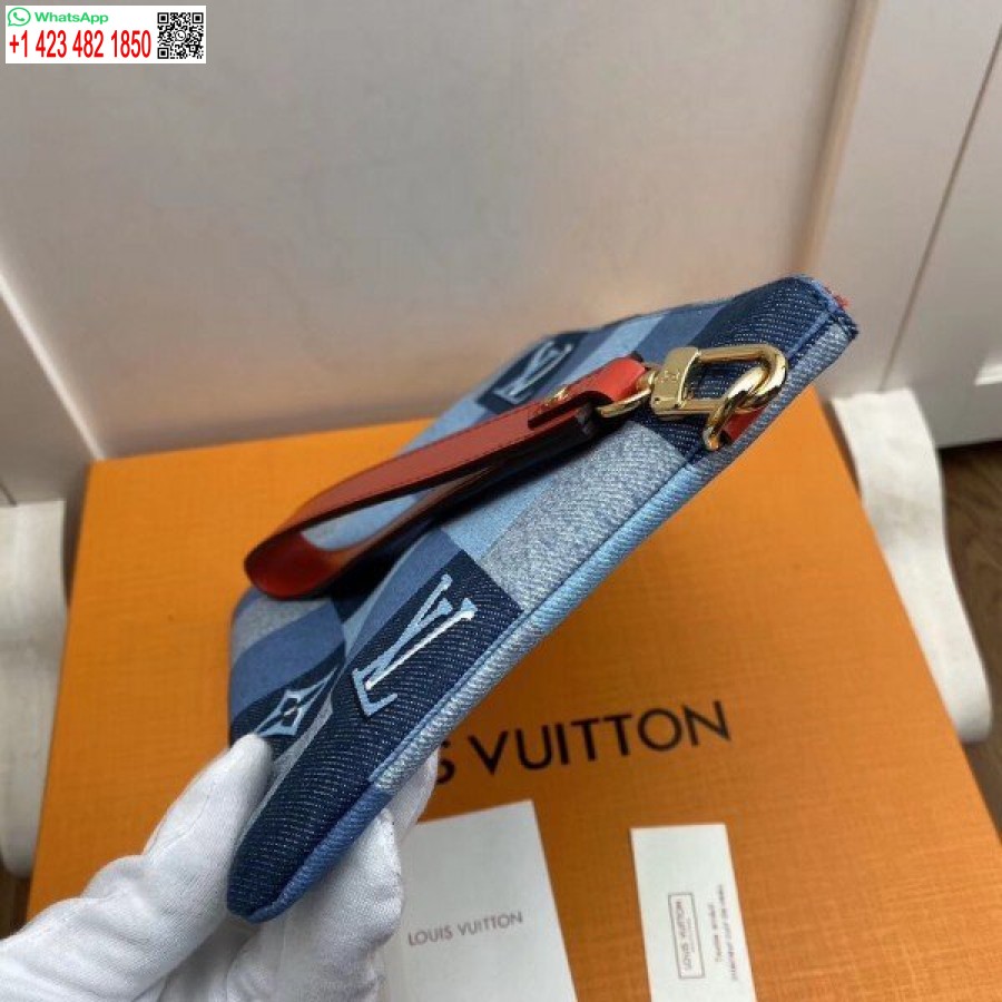 Replica Louis Vuitton City Pouch Monogram Denim M68761 BLV476