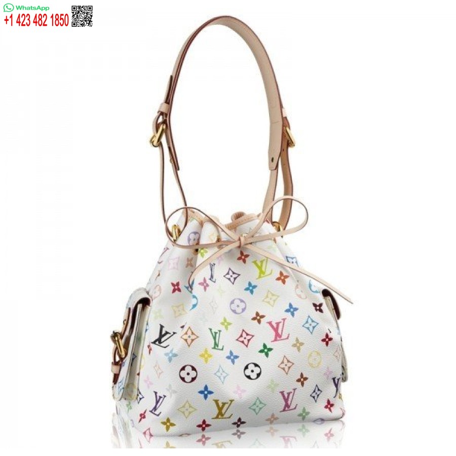 Точная копия сумки Louis Vuitton Petit Noe с монограммой, разноцветная M42229 Blv589