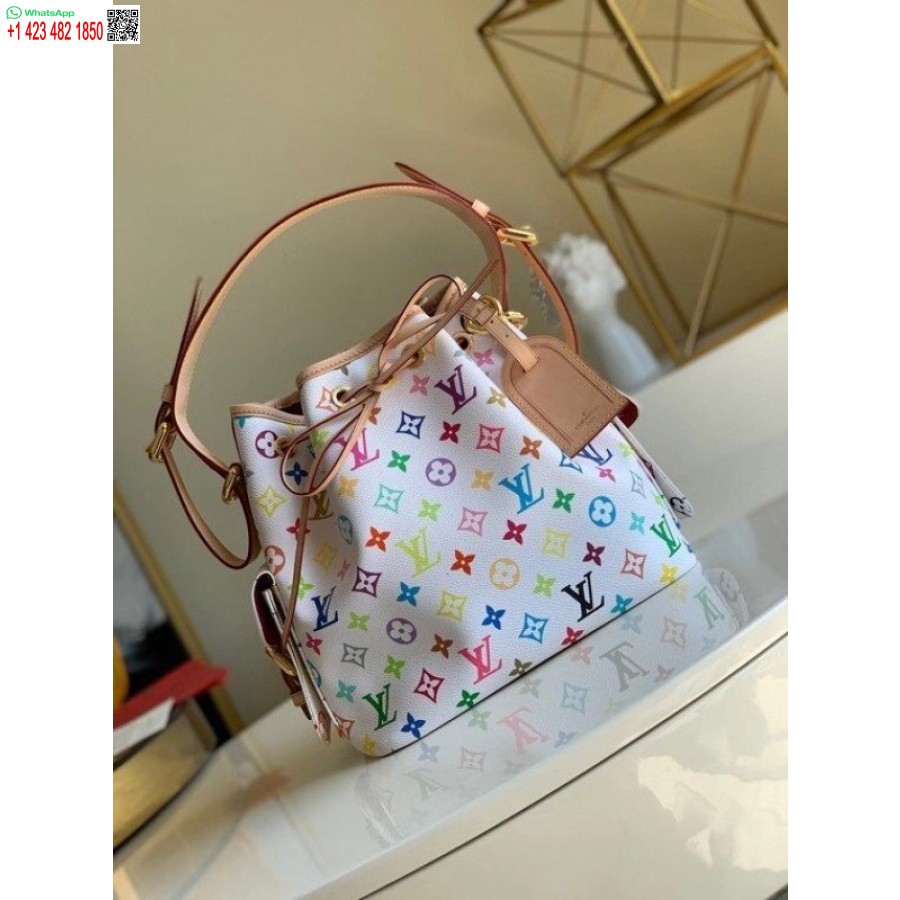 Точная копия сумки Louis Vuitton Petit Noe с монограммой, разноцветная M42229 Blv589