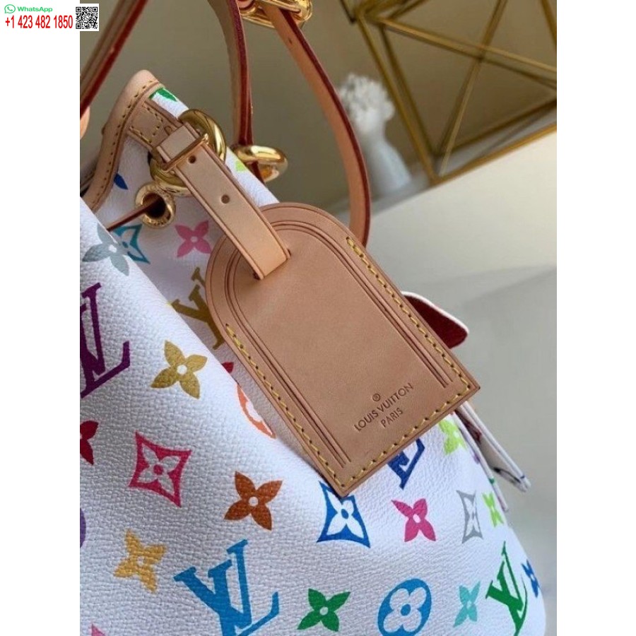 Точная копия сумки Louis Vuitton Petit Noe с монограммой, разноцветная M42229 Blv589