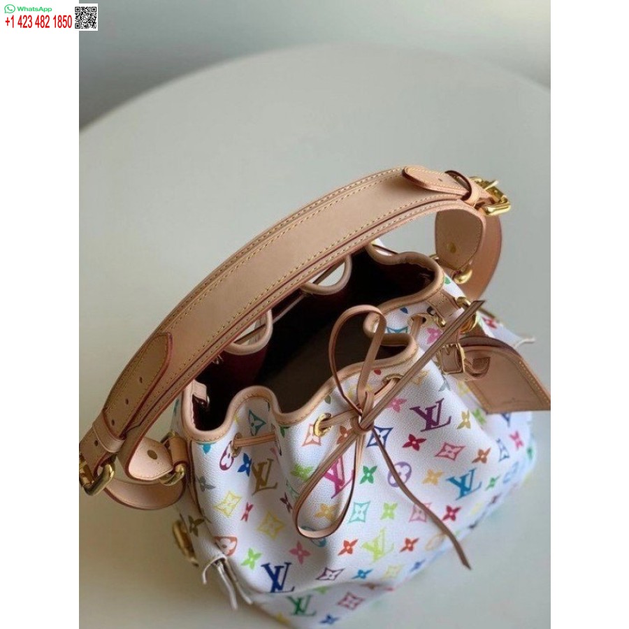 Точная копия сумки Louis Vuitton Petit Noe с монограммой, разноцветная M42229 Blv589