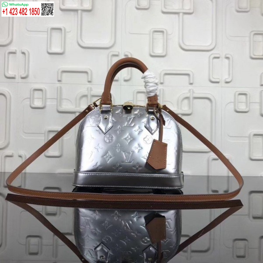 Replica Louis Vuitton Silver Alma Bb Monogram Vernis M90484 Blv613