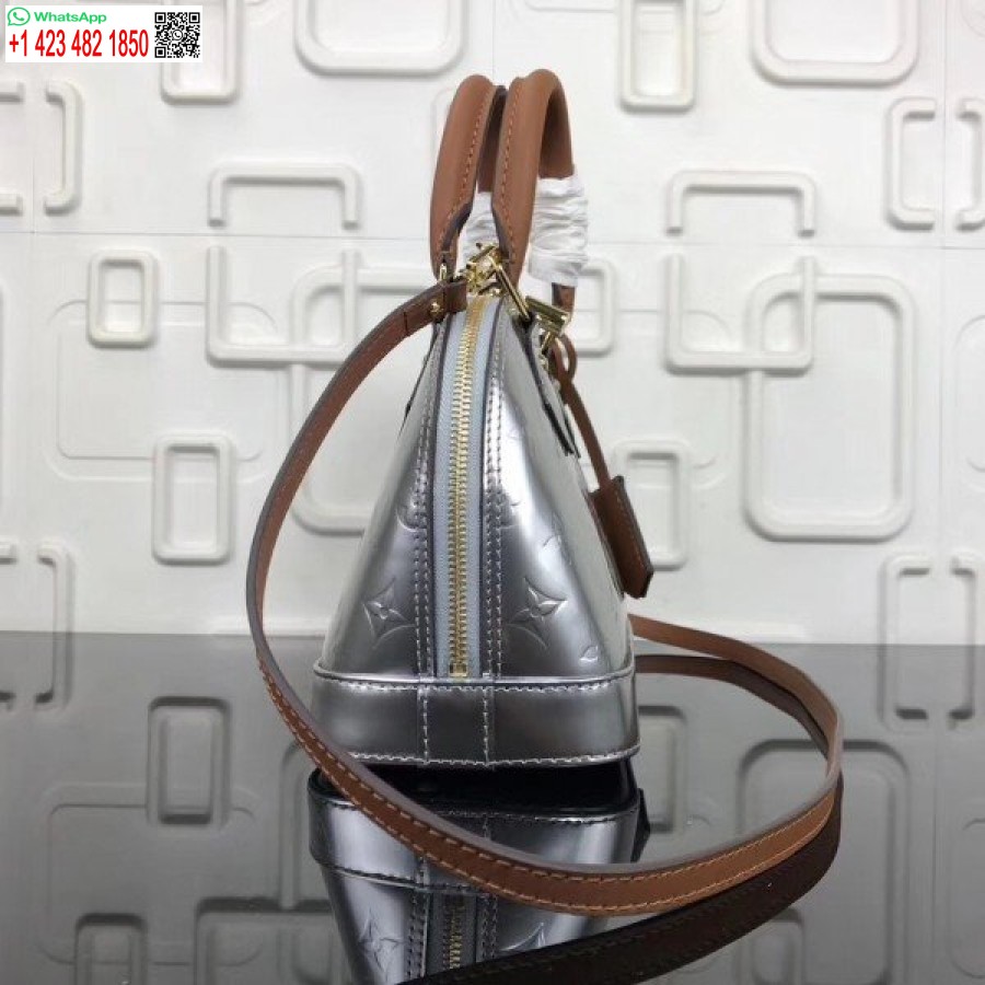Replica Louis Vuitton Silver Alma Bb Monogram Vernis M90484 Blv613