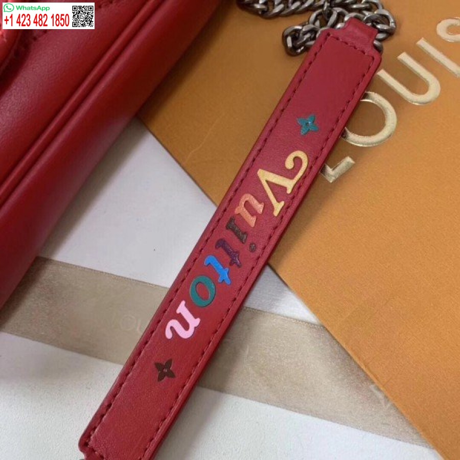 Replika Louis Vuitton Raudona Naujos Bangos Grandinės Pochette M63956 Blv622