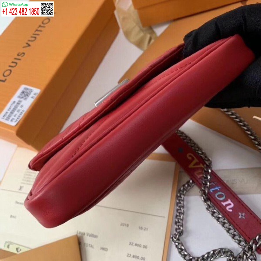 Replika Louis Vuitton Raudona Naujos Bangos Grandinės Pochette M63956 Blv622