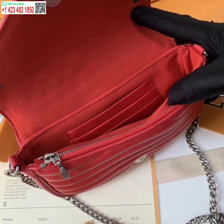 Replika Louis Vuitton Raudona Naujos Bangos Grandinės Pochette M63956 Blv622